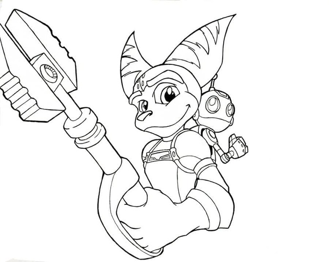 Coloriage Ratchet et Clank imprimables gratuitement