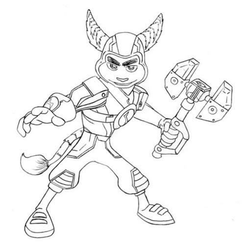 Coloriage Ratchet et Clank pour les enfants