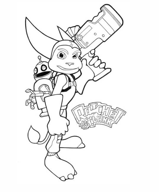 Coloriage Ratchet from Ratchet and Clank