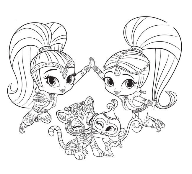 Coloriage Shimmer Et Shine à imprimer