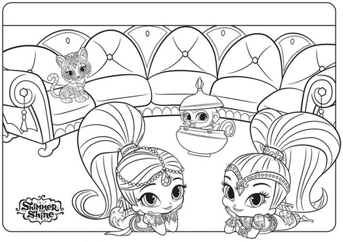 Coloriage Shimmer et Shine mignon imprimé