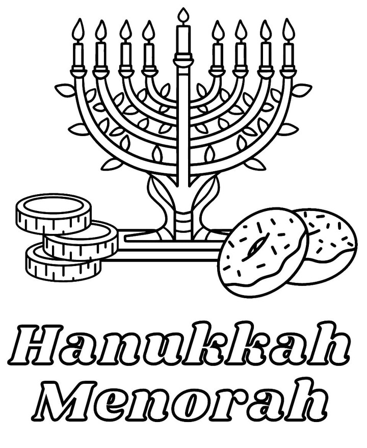 Coloriage Une menorah de Hanoucca