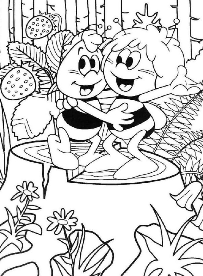 Coloriage Willy et Maya l'abeille