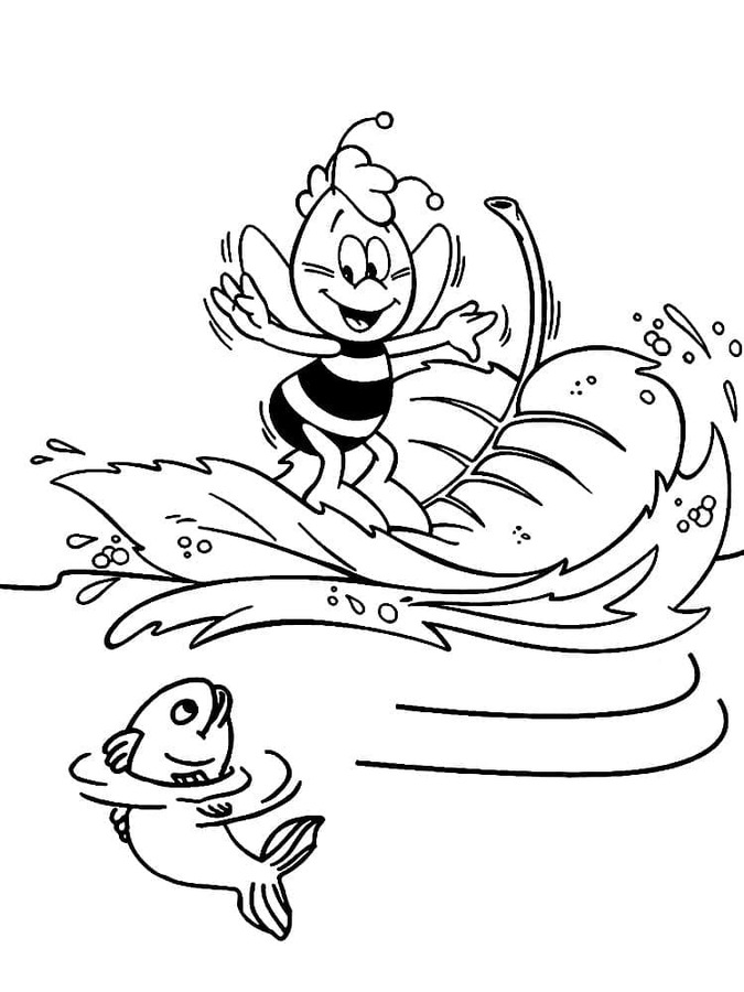 Coloriage Willy et un poisson