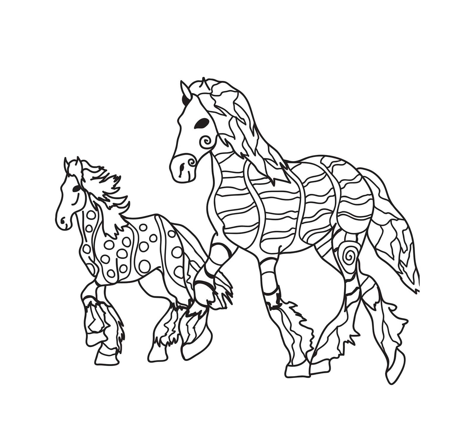 Coloriage Adulte Cheval 1 à imprimer