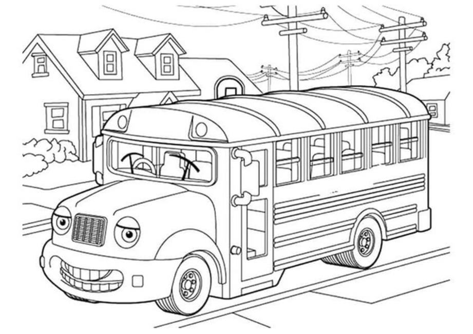 Coloriage Autobus Scolaire amusant