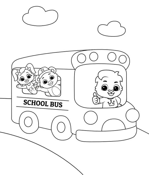 Coloriage Autobus scolaire de dessin animé