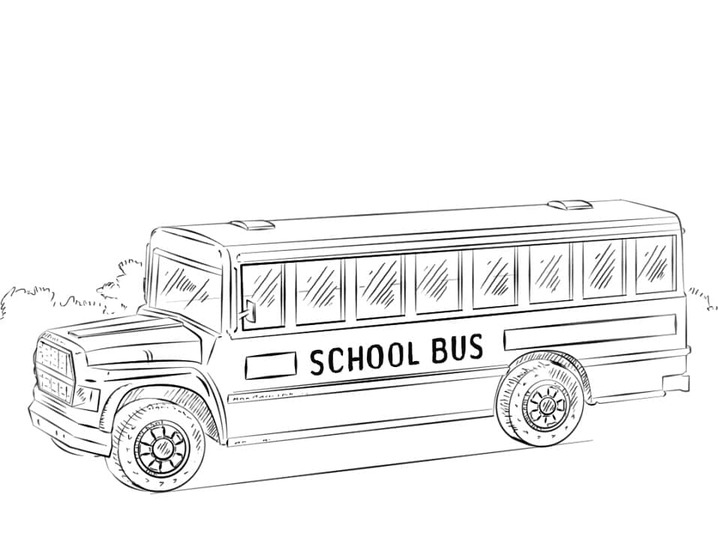 Coloriage Autobus Scolaire imprimable pour les enfants