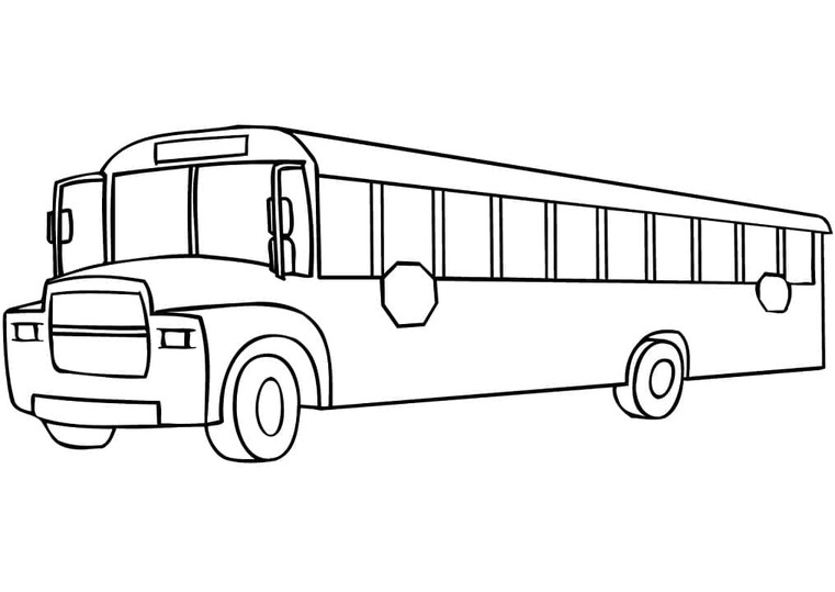 Coloriage Autobus Scolaire long