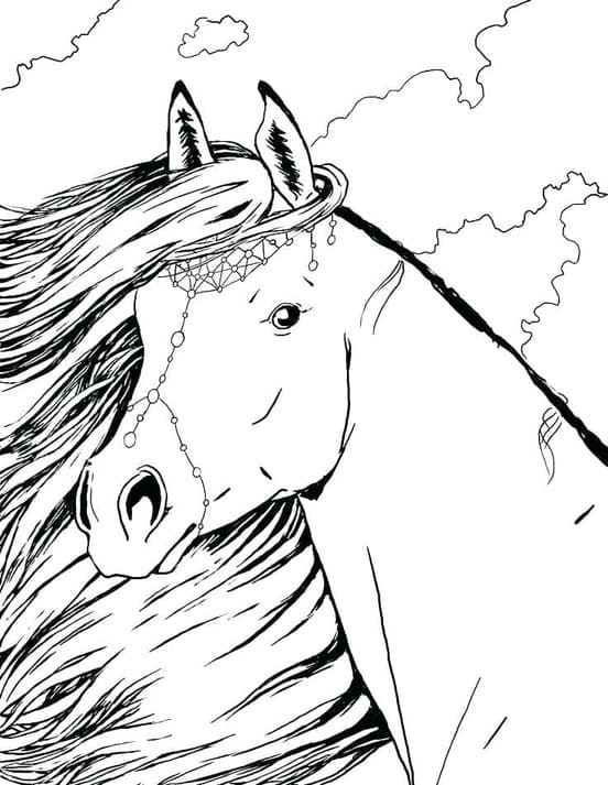 Coloriage Dessin à imprimer Adulte Cheval à imprimer