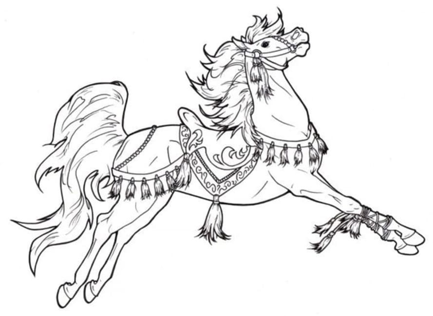 Coloriage Dessin Adulte Cheval à imprimer