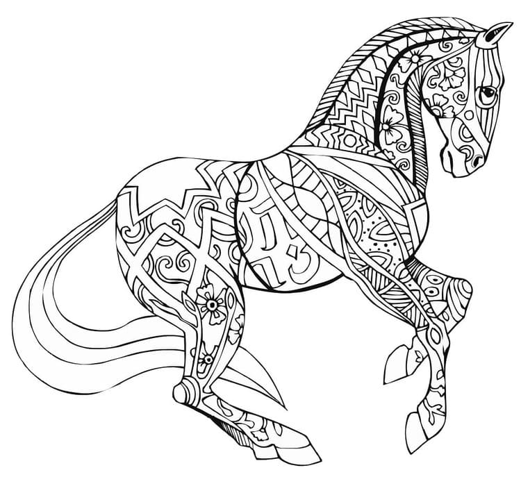 Coloriage Adulte Cheval à imprimer