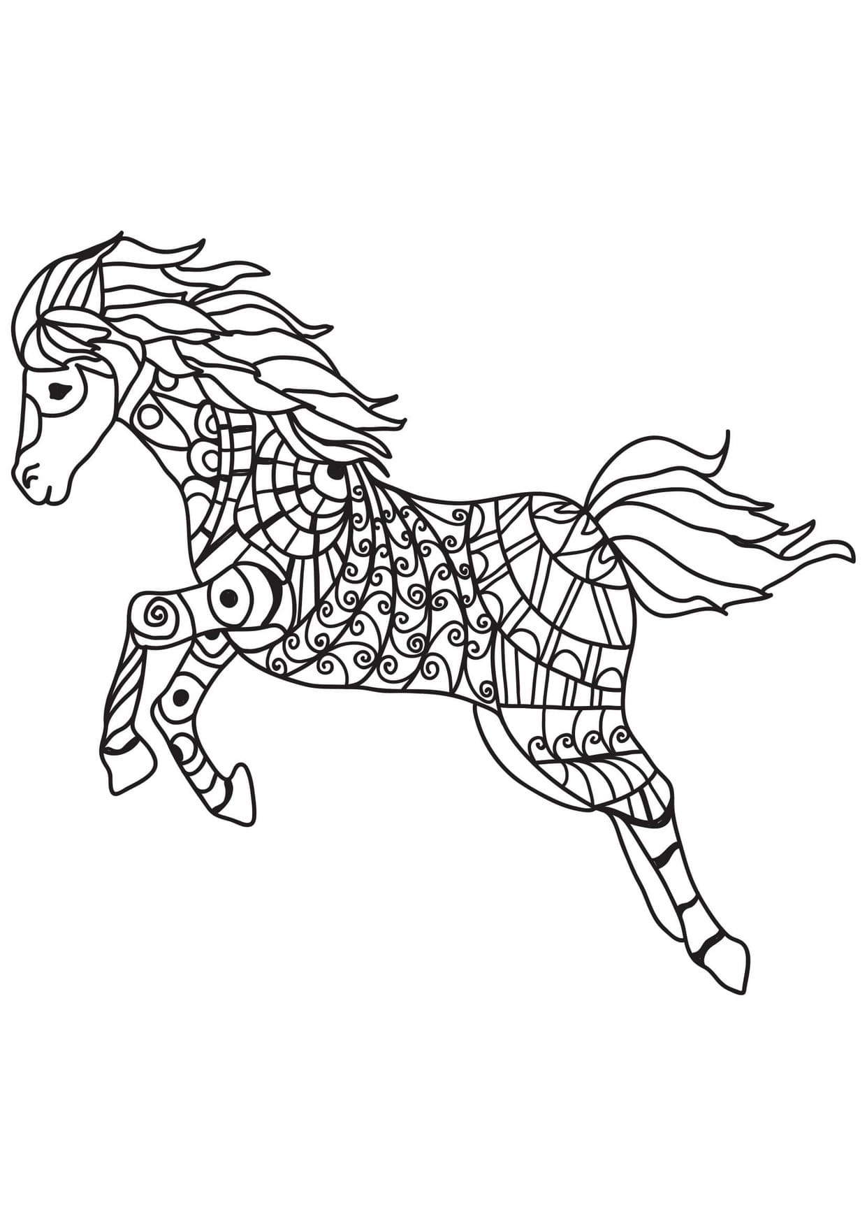 Coloriage Dessin Adulte Cheval très basique