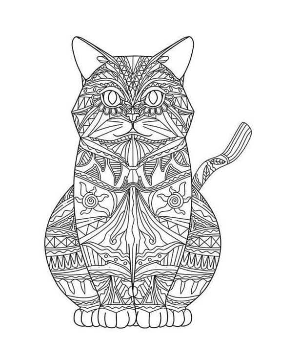 Coloriage Dessin imprimable Adulte Animaux gratuit à imprimer