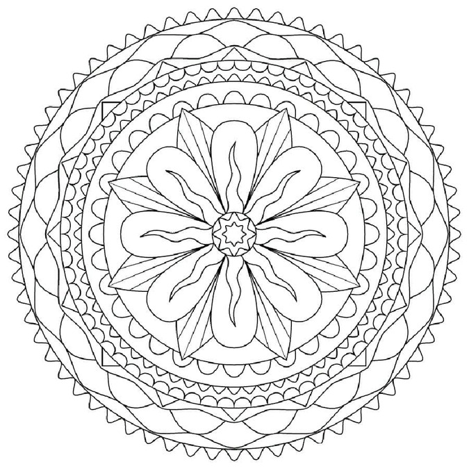 Coloriage Dessin Mandala abstrait gratuit