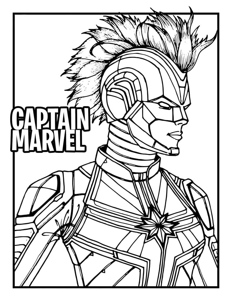 Coloriage Dessine Captain Marvel 3