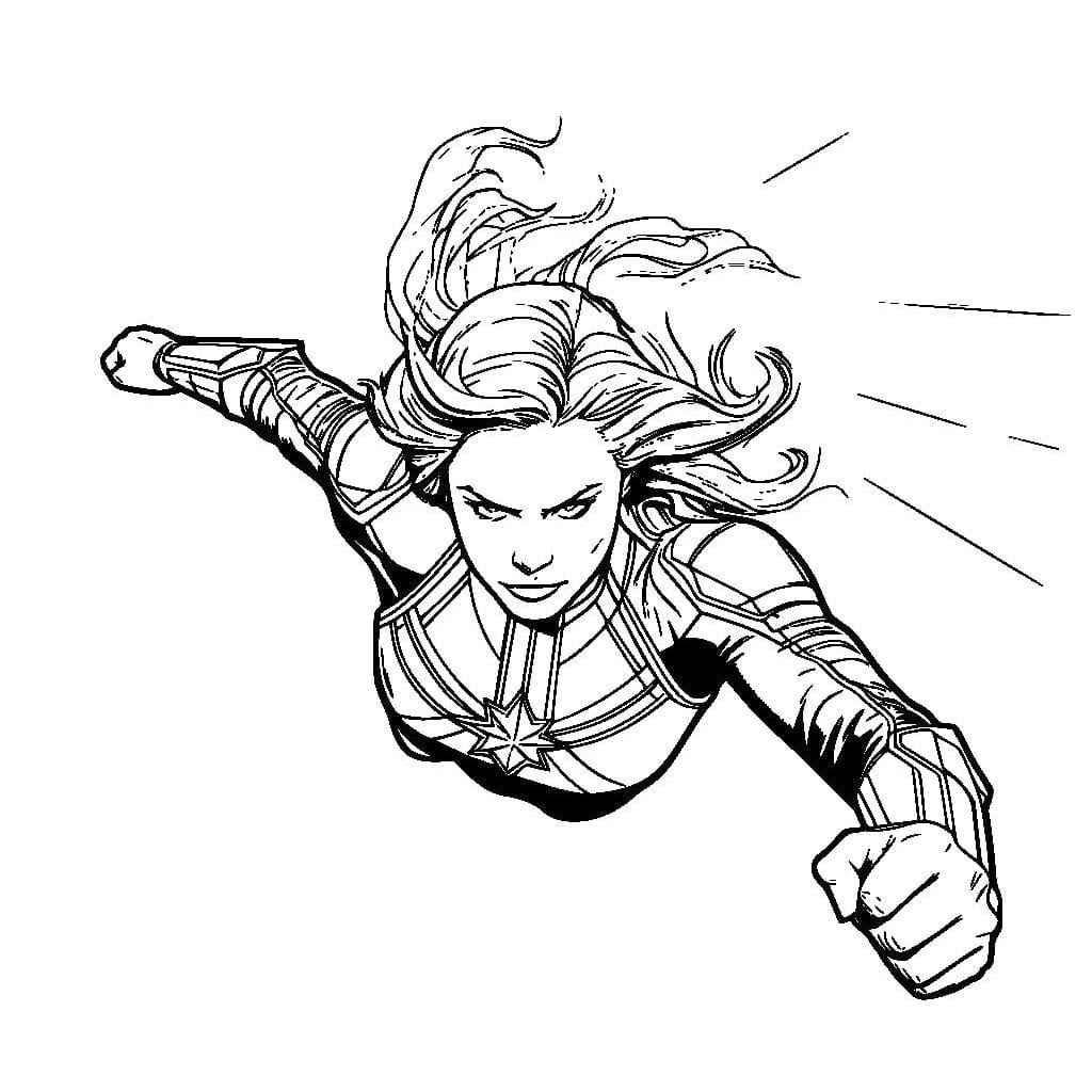 Coloriage Dessine Captain Marvel 7