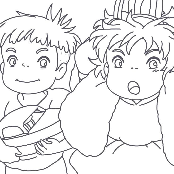 Coloriage Dessine gratuit Ponyo