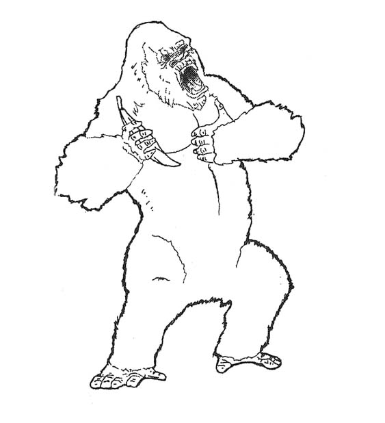 Coloriage Dessine King Kong en colère