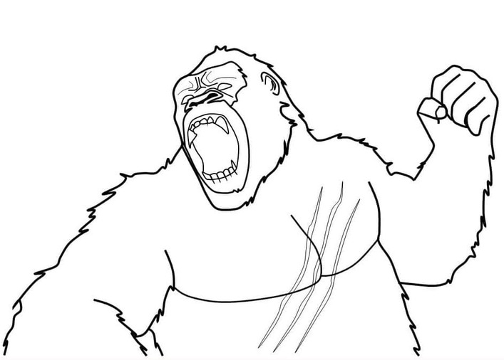 Coloriage Dessine King Kong très en colère