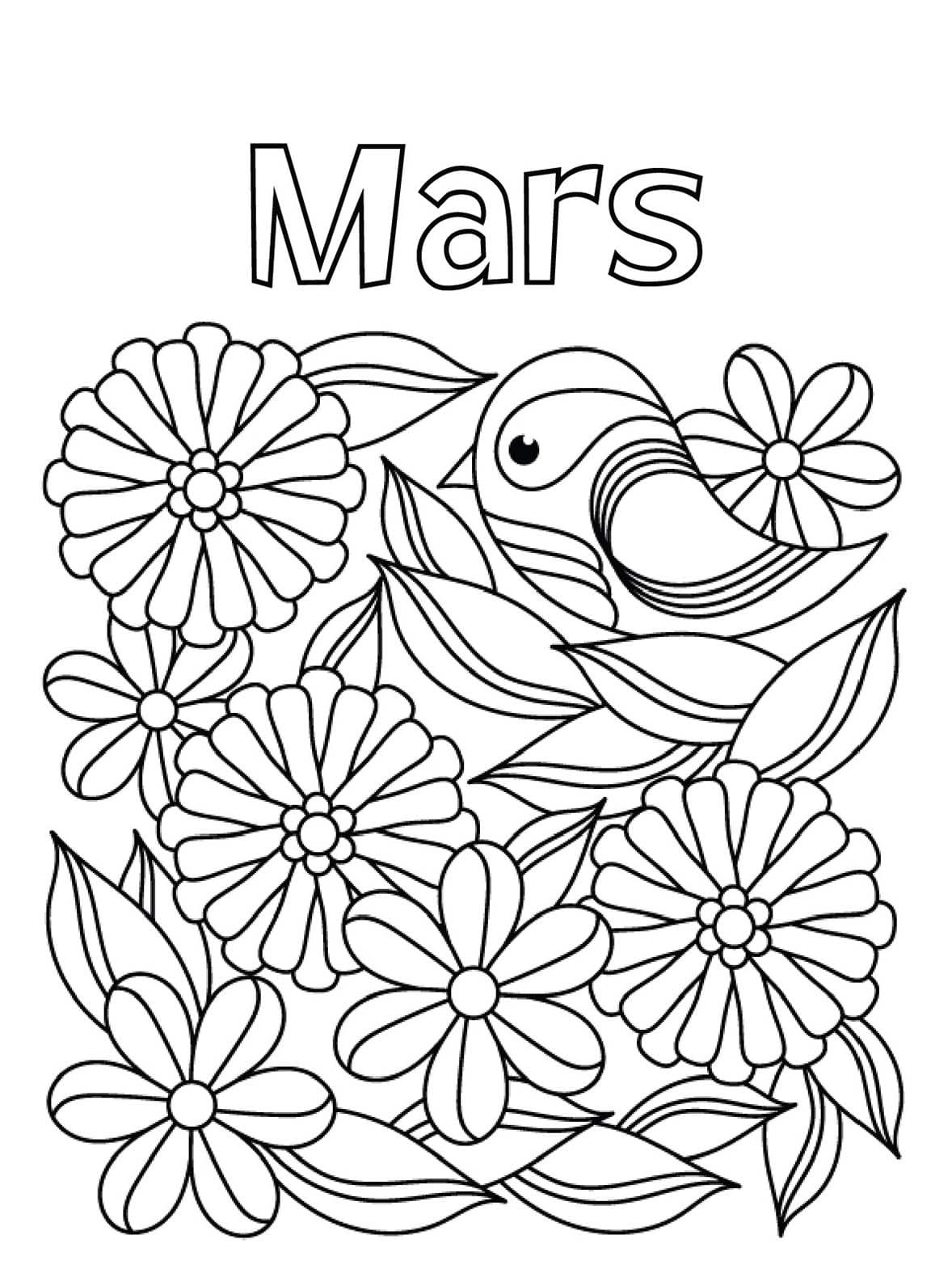 Coloriage Dessine Mars 11