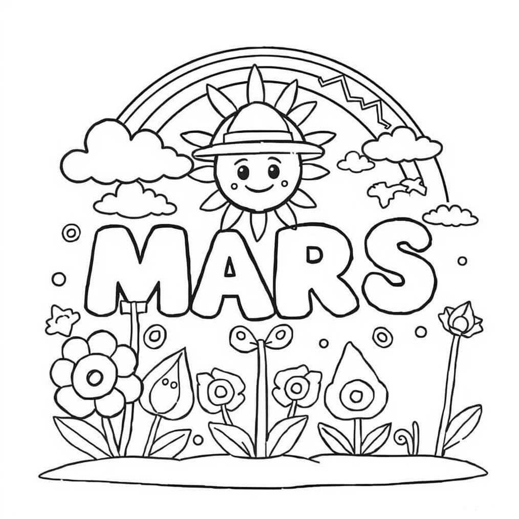 Coloriage Dessine Mars normalement