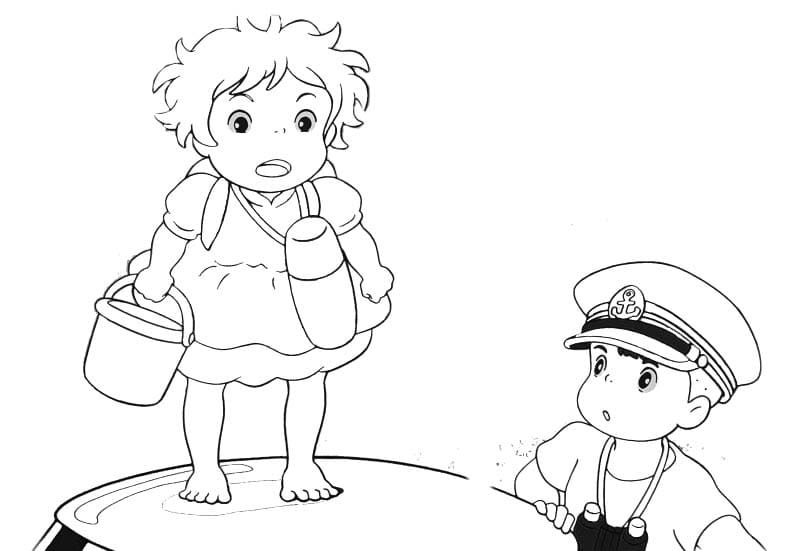 Coloriage Dessine Ponyo gratuit