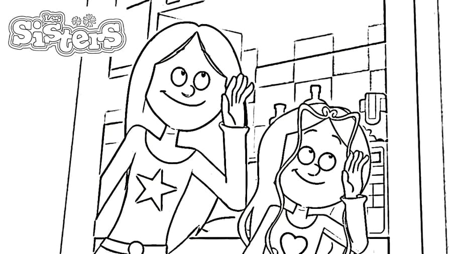 Coloriage Dessine simple Les Sisters