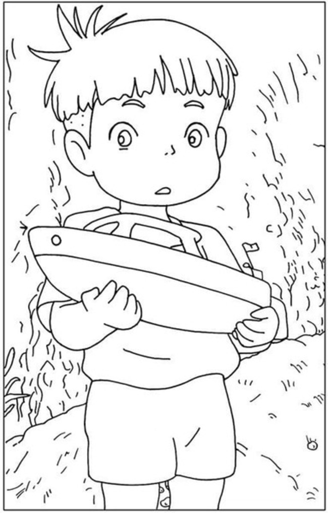 Coloriage Dessine Sosuke de Ponyo