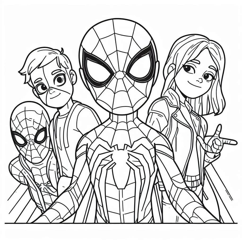 Coloriage Dessine Spidey très cool