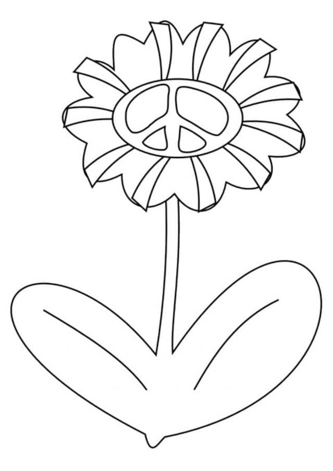 Coloriage Dessine une marguerite de la paix