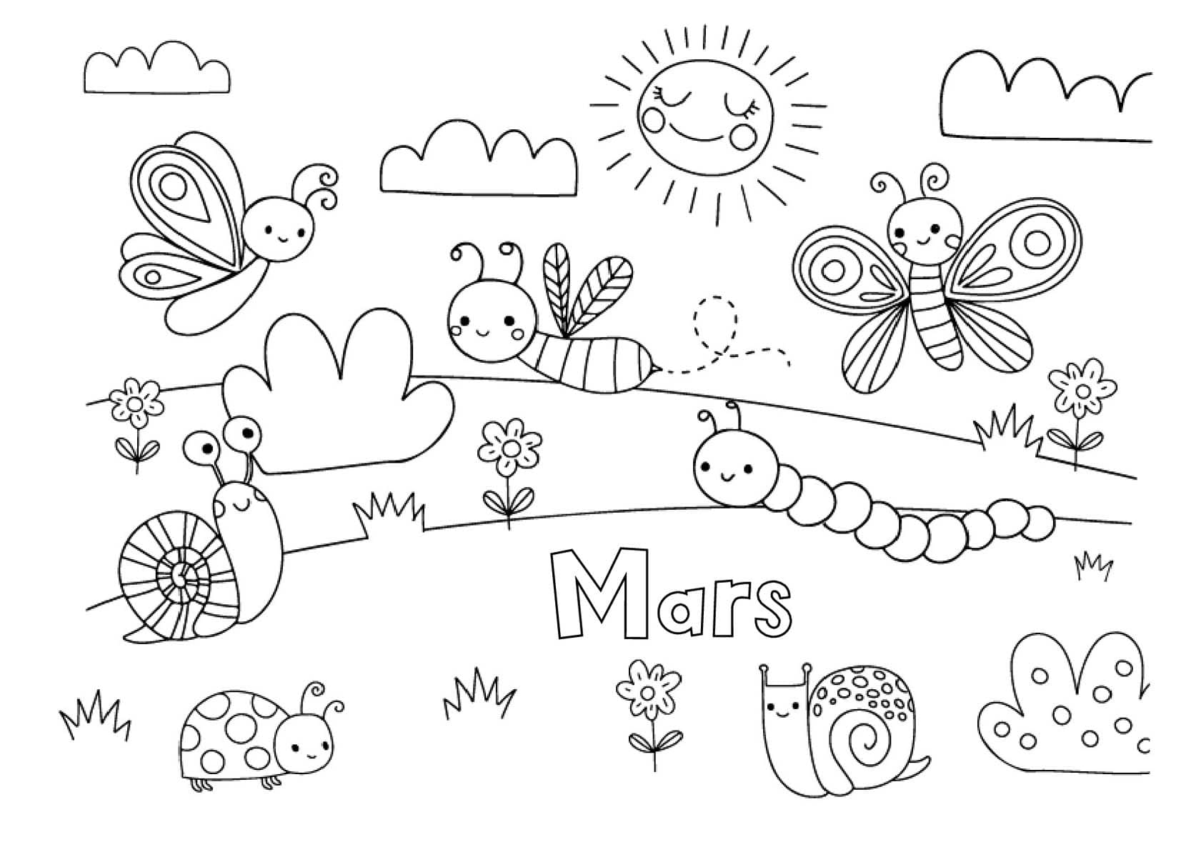 Coloriage Dessiner à imprimer Mars gratuit