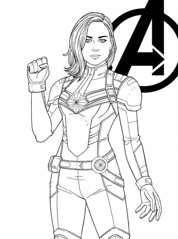 Coloriage Dessiner Avengers Captain Marvel