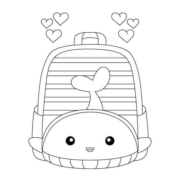 Coloriage Dessiner cartable mignon gratuit