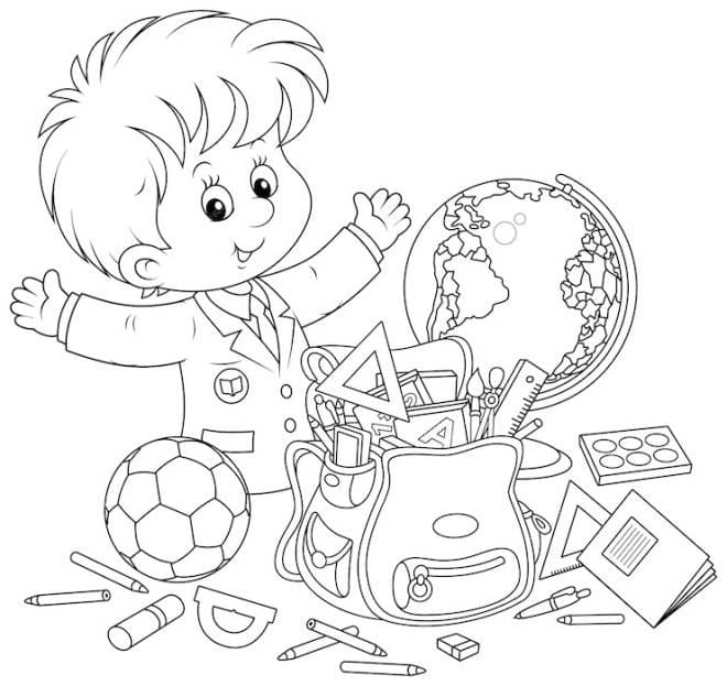 Coloriage Dessiner cartable pour enfants