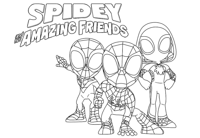 Coloriage Dessiner gratuit Spidey à imprimer