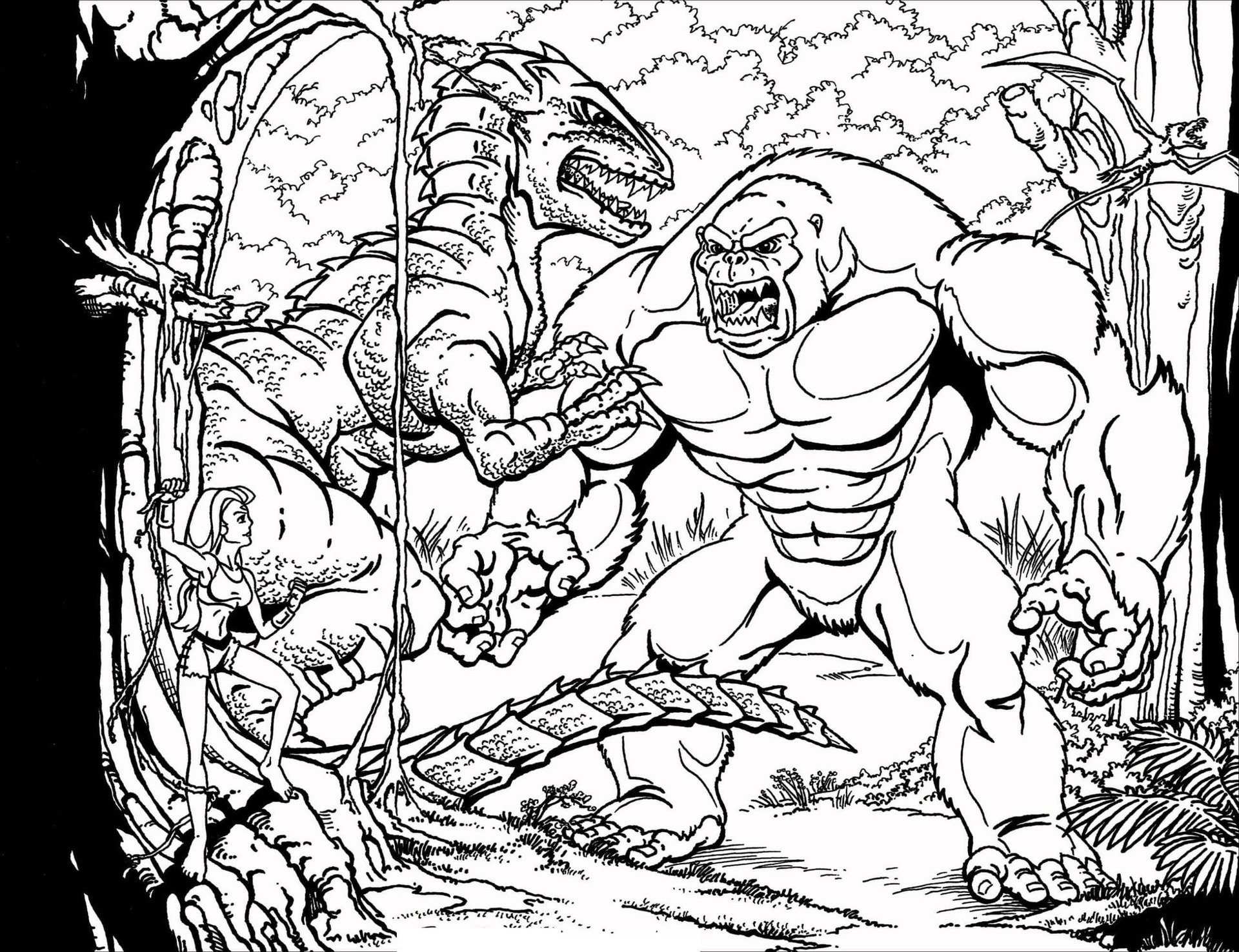 Coloriage Dessiner King Kong contre Monster