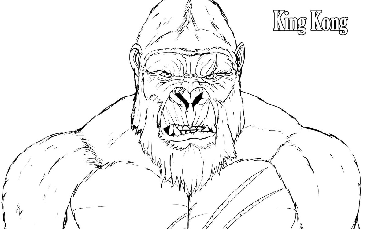 Coloriage Dessiner le visage de King Kong