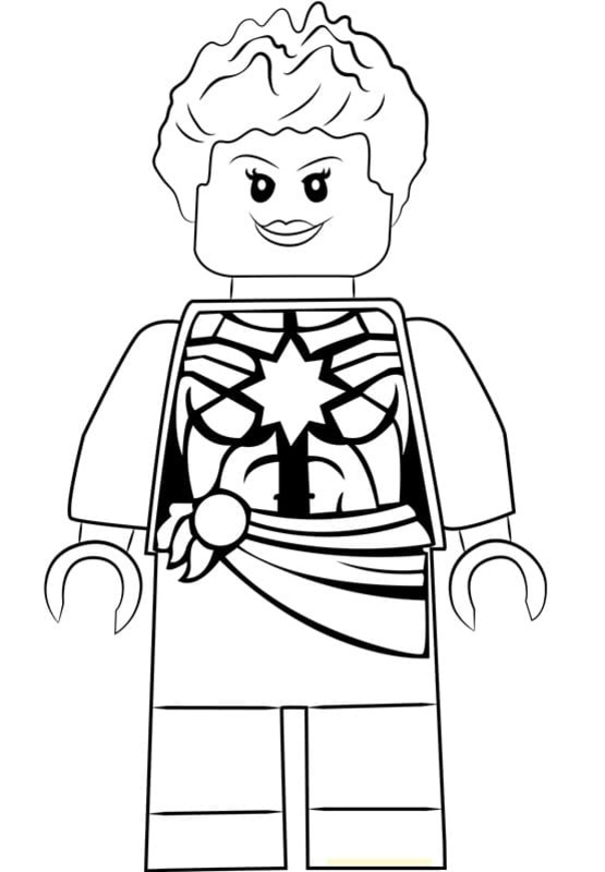 Coloriage Dessiner Lego Captain Marvel