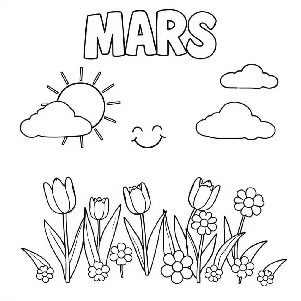 Coloriage Dessiner Mars chez les enfants