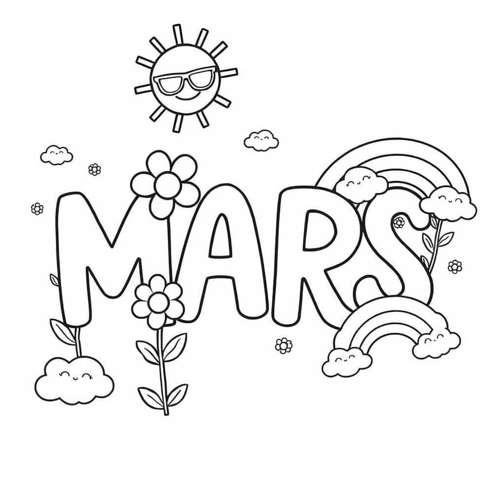 Coloriage Dessiner Mars facilement