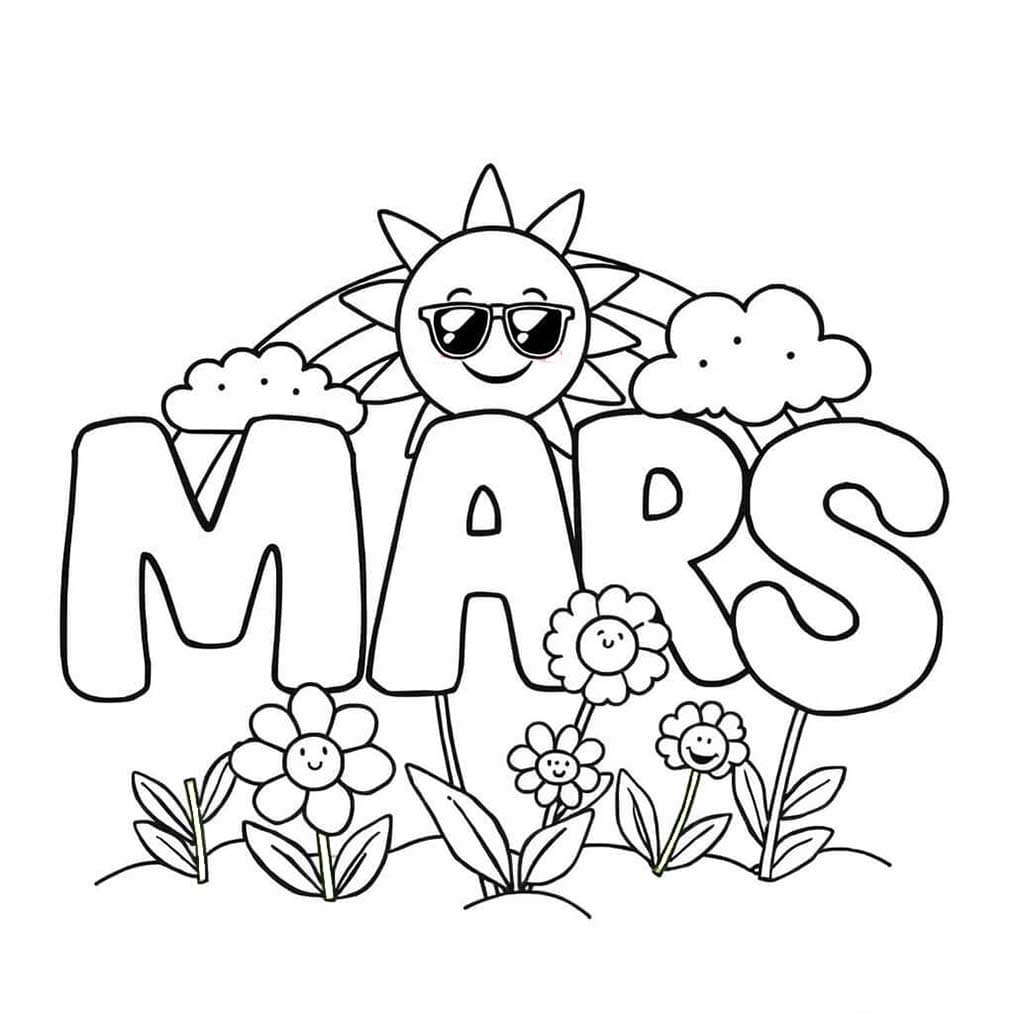 Coloriage Dessiner Mars simplement