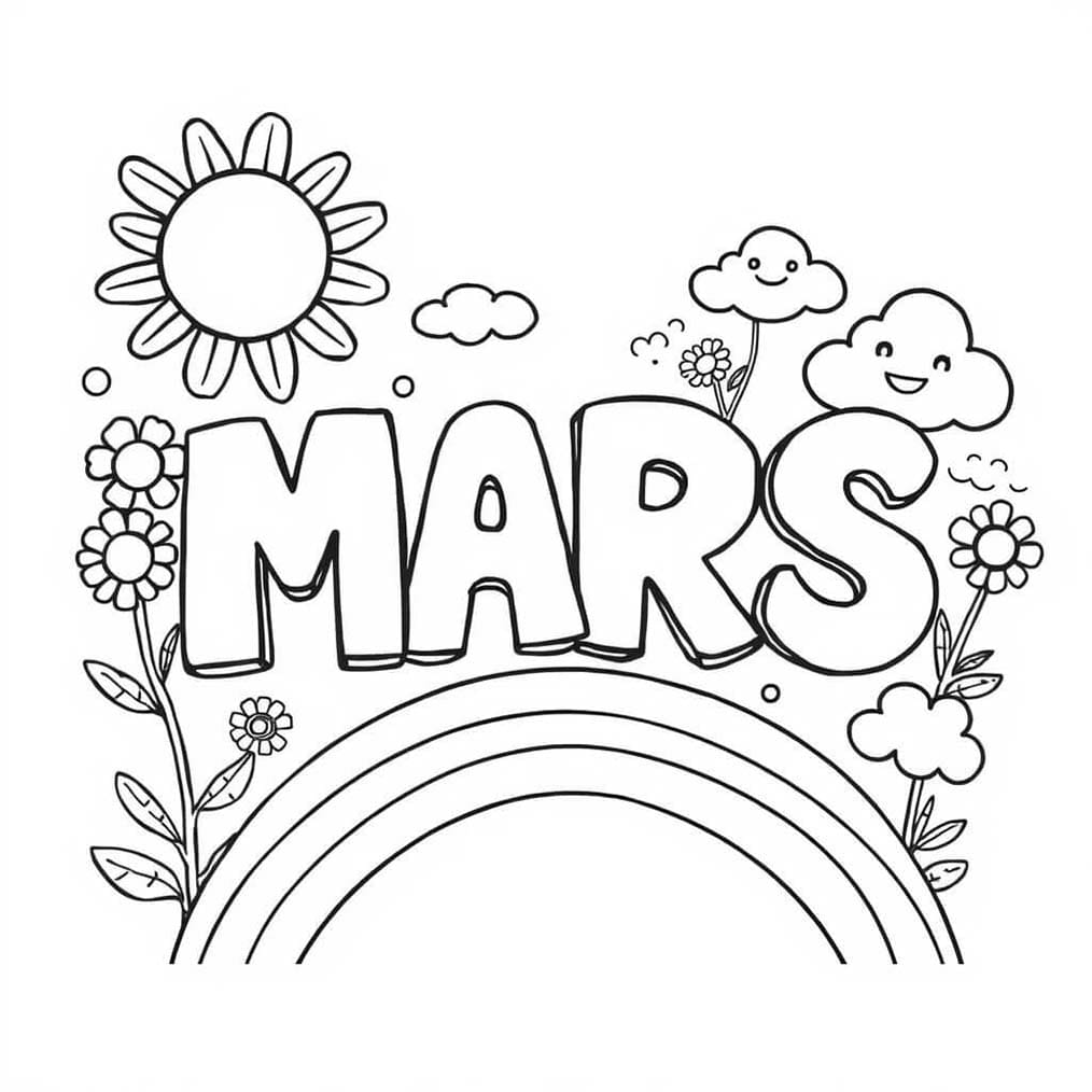 Coloriage Dessiner Mars très facilement