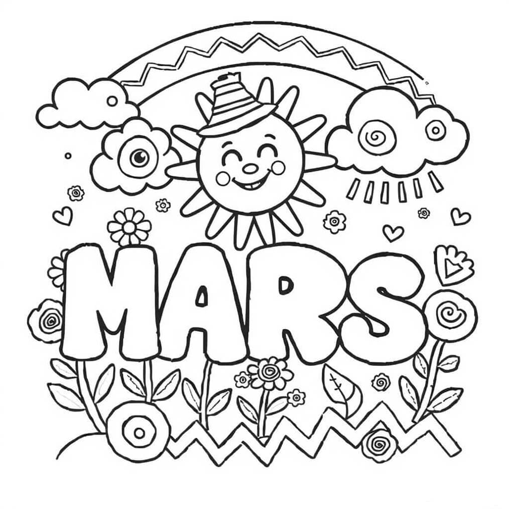 Coloriage Dessiner Mars très simplement