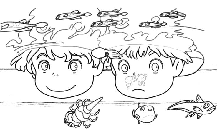 Coloriage Dessiner Ponyo à imprimer