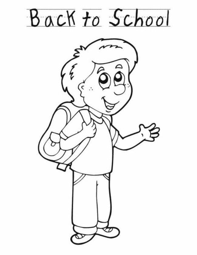 Coloriage Dessiner Rentrée Scolaire garçon