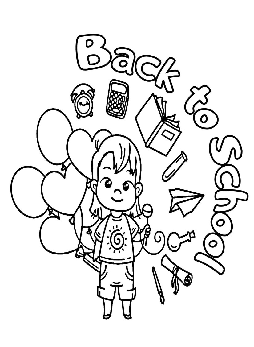 Coloriage Dessiner Rentrée Scolaire gratuit