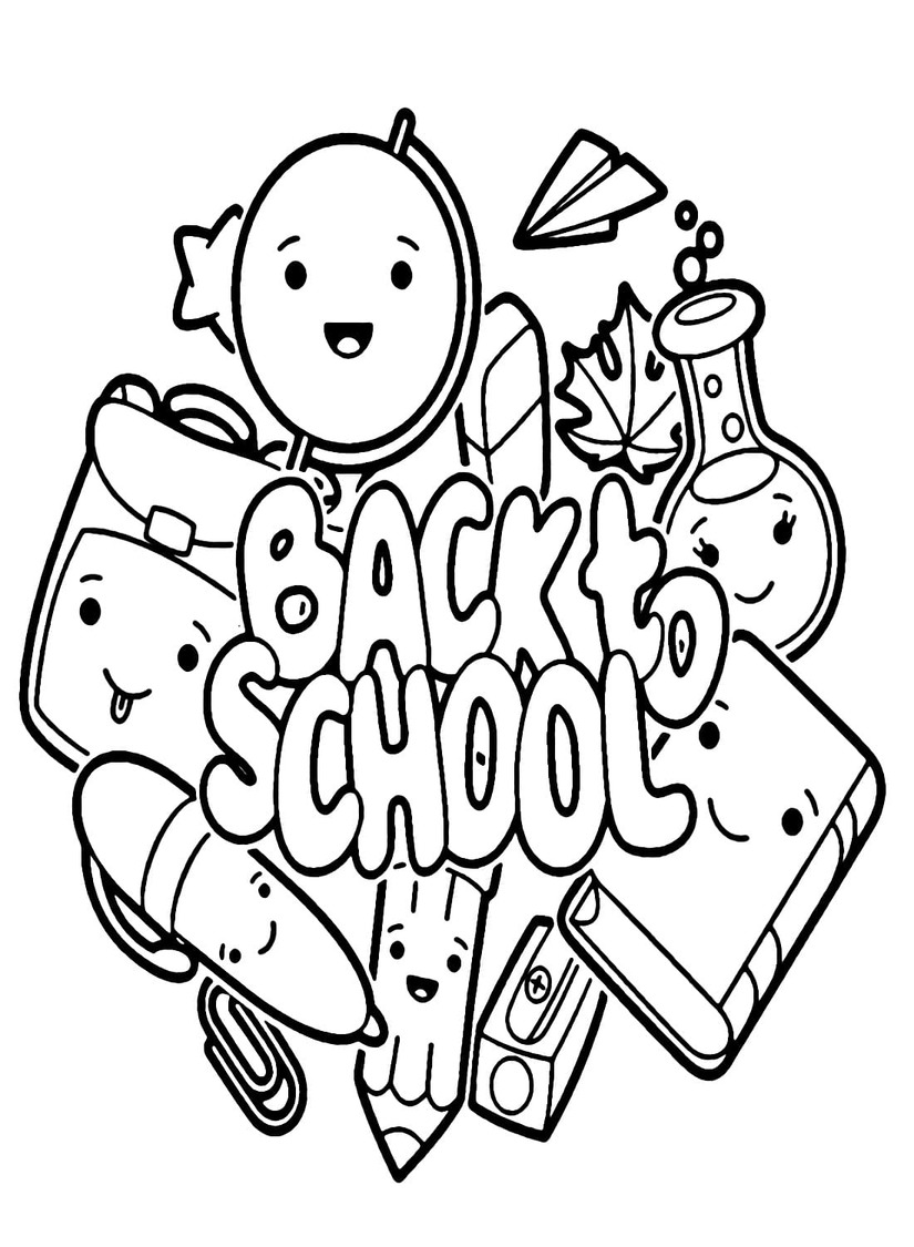 Coloriage Dessiner Rentrée Scolaire imprimer