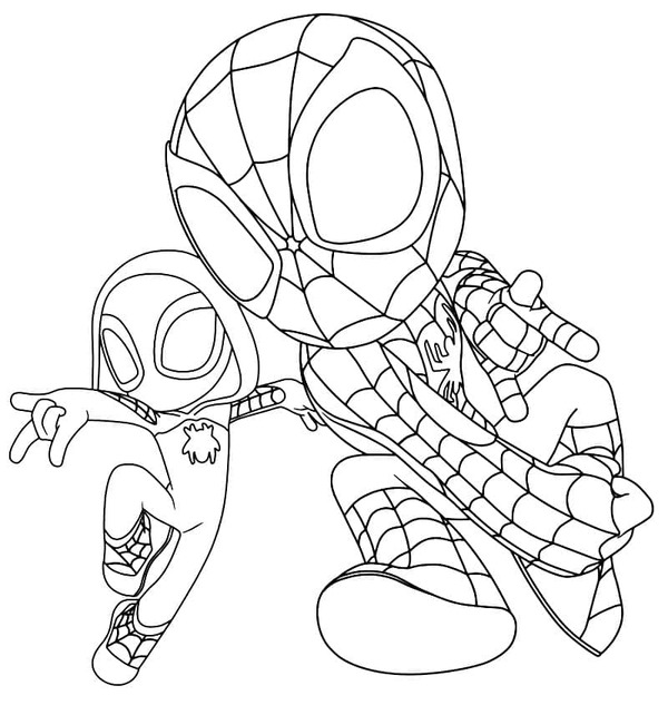 Coloriage Dessiner Spidey facile