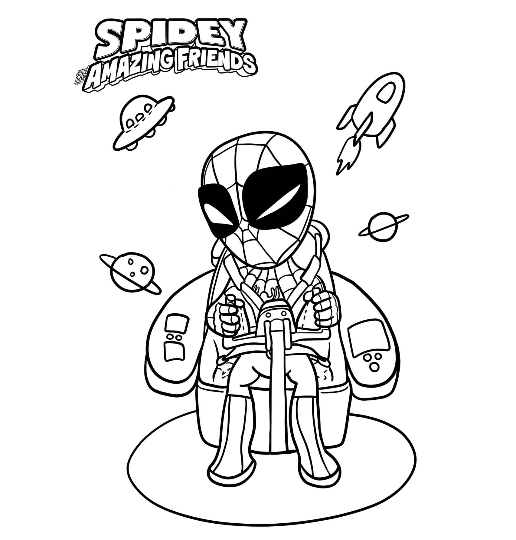 Coloriage Dessiner Spidey très simple